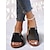 cheap Women&#039;s Sandals-Women&#039;s Brown Faux Leather Slide Sandals with Braided Strap and Open-Toe Design - Casual Summer Shoes for Beach and Everyday Wear