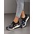 billige Sneakers til kvinner-slip-on joggesko med blomsterpaljett for kvinner - komfortable glitter fritidssko med kilesåle, perfekt for fotturer eller festklær
