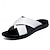 cheap Outdoor Sandals-Men's Casual Cross-Strap Sandals, Comfortable Faux Leather Summer Slide Shoes for Outdoor and Beach Wear