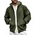 abordables sudaderas basicas hombre-Hombre Sudadera Sudadera con cremallera Sudadera con capucha y diseño de gofres Sudadera con capucha de lana Negro Verde Ejército Azul Marino Caqui Gris Con Capucha Plano Bolsillo Deporte Diario