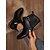 baratos Botas de tornozelo-botins femininos de couro sintético marrom com zíper lateral | confortáveis e estilosos para uso diário