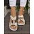 cheap Espadrille Sandals-Women's Boho Espadrille Wedge Sandals with Metallic Ring Detail - Strappy Summer Shoes for Casual and Beachwear