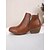 baratos Botas de tornozelo-botins femininos de couro sintético marrom com zíper lateral | confortáveis e estilosos para uso diário
