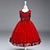 abordables Robes à Fleurs pour Filles-Robe de Demoiselle d&#039;Honneur Fille enfants Fille Robe de princesse Utilisation Mariage Soirée Elégant Magnifique Maille Couleur unie Sans Manches Col Ras du Cou Gris Rouge vin 4 ans et +