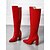 preiswerte Modische Stiefel-Schwarze Damen-Kniestiefel aus Lackleder mit Blockabsatz, schlichtes Design für modische Abendgarderobe und besondere Anlässe
