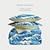 abordables 100% Coton-Parure de lit à vagues océaniques, literie en microfibre douce, motif de vagues vibrantes, comprend une housse de couette et des taies d&#039;oreiller, résistante à la décoloration, fermeture à glissière, lavable en machine, tailles queen, king, twin, thème de