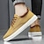 voordelige Herensneakers-heren casual veterschoenen van canvas – lichtgewicht ademende schoenen met leren accenten, perfect voor dagelijks gebruik en buitenactiviteiten