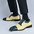 baratos Formal-sapatos oxford masculinos de couro envernizado bicolor, sapatos sociais brogue verde e bege para casamentos, festas e eventos formais