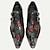 baratos Sapatos Sociais Elementares-Sapatos monge masculinos de couro bovino premium e tecido jacquard com bordados florais e biqueira de metal, calçados formais elegantes com detalhes de fivela, perfeitos para negócios, festas e ocasiões especiais