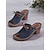 cheap Casual Sandals-Women&#039;s Comfortable Blue Perforated Faux Leather Block Heel Sandals with Bowknot - Perfect for Summer