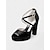 billige Formell-sateng plattform sandaler for kvinner med peep toe og ankelstropp – elegante brudesko for bryllup og formelle anledninger