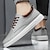 voordelige Herensneakers-heren casual veterschoenen van canvas – lichtgewicht ademende schoenen met leren accenten, perfect voor dagelijks gebruik en buitenactiviteiten
