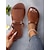 cheap Women&#039;s Sandals-Women&#039;s Brown Faux Leather Slide Sandals with Braided Strap and Open-Toe Design - Casual Summer Shoes for Beach and Everyday Wear