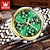 levne Mechanické hodinky-OLEVS Muži mechanické hodinky Módní Hodinky na běžné nošení Obchodní Wristwatch Automatické natahování Zobrazení fáze měsíce Svítící Kalendář Ocel Hodinky
