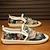 preiswerte Herrenpantoletten &amp; -slipper-Espadrilles-Schlupfschuhe aus Canvas mit Animalprint und Juteseilsohle für Herren – bequemes, lässiges Sommerschuhwerk