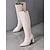 preiswerte Modische Stiefel-Schwarze Damen-Kniestiefel aus Lackleder mit Blockabsatz, schlichtes Design für modische Abendgarderobe und besondere Anlässe