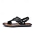 abordables sandales d&#039;extérieur-sandales à orteils en similicuir pour hommes – tongs de style vintage avec rivets décoratifs pour une tenue de plage décontractée en été