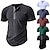 ieftine Tricou casual Henley-Bărbați Tricou Cămașă Henley Tee Top Manșon scurt Simplu Modă Designer De Bază Butonul sus Henley Vacanță Stradă Ieșire Primavara vara Gri Tricou Henley