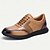 abordables Zapatillas de cuero premium-Zapatillas elegantes de cuero marrón con cordones y detalles perforados para hombre | Perfectas para uso casual y de negocios
