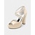 billige Formell-sateng plattform sandaler for kvinner med peep toe og ankelstropp – elegante brudesko for bryllup og formelle anledninger