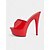 preiswerte Plattform Sandalen-Rote Damen Lack Plateau High Heels mit Open-Toe Design – Sexy Stiletto Pantoletten für Partys und Clubwear