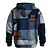 economico Schema Geometrico-Per uomo A quadri Pile Felpa con Cappuccio Semplice Casual Manica Lunga Girocollo Abbigliamento casual alla moda Blu Marrone Con zip Autunno Inverno progettista