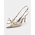 billige Semi-formell-spissede stiletto-bryllupshæler for kvinner – elegante slingback brudesko med rhinestone-sløyfedesign