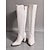 preiswerte Modische Stiefel-Schwarze Damen-Kniestiefel aus Lackleder mit Blockabsatz, schlichtes Design für modische Abendgarderobe und besondere Anlässe