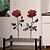 abordables Pegatinas de pared decorativas-Pegatinas de pared para embellecer el fondo de la sala de estar del dormitorio con rosas rojas románticas del día de San Valentín