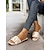 billiga Avslappnade sandaler-slip-on sandaler för kvinnor med rufsiga konstläderband, minimalistisk avslappnad stil för sommaroutfits och vardagskläder