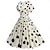billige Kjoler-Retro / vintage 1950-tallet Cocktail Kjole Kjoler Flare kjole Polkadotter Blomst Kostyme Dame Maskerade Fest Utdrikningslag Festival Voksne Kjole Hjemkomstkjoler