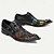 baratos Sapatos Sociais Elementares-Sapatos monge masculinos de couro bovino premium e tecido jacquard com bordados florais e biqueira de metal, calçados formais elegantes com detalhes de fivela, perfeitos para negócios, festas e ocasiões especiais
