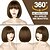 economico Parrucche trendy sintetiche-parrucca corta bob con frangia parrucca bob dritta per donna parrucca bob fibra resistente al calore per cosplay