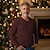 preiswerte Herrenpullover-Herren Weihnachtspullover Kleid Pullover Wollpullover Pullover Gerippt Stricken Standard Strick Schmaler Schnitt Glatt V Ausschnitt Moderne zeitgenössische Weihnachten Arbeit Bekleidung Winter Wein