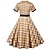 billige Kjoler-1950'erne Retro / vintage rockabilly Kjoler Swing kjole Flare kjole Ternet / Gingham Figursyet Gynge Udklædning Dame Valentinsdag Fest Stævnemøde tefest Voksne Kjole Forår sommer