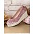 preiswerte Plattformabsätze-Espadrilles-Keilschuhe aus rosa Samt für Damen, lässige Slip-On-Plateau-Flats für den Sommer und den Alltag