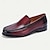 preiswerte Loafer aus hochwertigem Leder-stilvolle burgunderfarbene Leder-Loafer mit handgenähten Brogue-Details für Herren | perfekt für Freizeit und Business Casual
