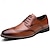 abordables Officiel-chaussures oxford classiques marron à bout golf pour hommes – chaussures habillées à lacets en similicuir pour les affaires et les occasions formelles