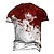 billige Halloween T-skjorter-Halloween Menns Blod Sprut Blodflekker T Skjorte Kortermet T skjorte 3D Trykk Crew Neck Skjorte Designer Steampunk Løs Karneval Fest Svart Rød Grønn Sommer Vår Klær Bekledning