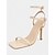economico Sandali Eleganti-sandali da donna con tacco alto e cinturino color carne, punta quadrata e design con doppia fibbia: eleganti tacchi a spillo per matrimoni, feste ed eventi formali