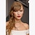 cheap Celebrity Wigs-Taylor Swift Inspired Wigs Synthetic Wig Wavy With Bangs Wig Long Brown Synthetic Hair Women&#039;s Fashionable Design Soft Natural Brown