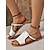 cheap Women&#039;s Sandals-Women&#039;s Brown Faux Leather Slide Sandals with Braided Strap and Open-Toe Design - Casual Summer Shoes for Beach and Everyday Wear