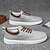 voordelige Herensneakers-heren casual veterschoenen van canvas – lichtgewicht ademende schoenen met leren accenten, perfect voor dagelijks gebruik en buitenactiviteiten