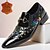 preiswerte Elementare Anzugschuhe-Schwarze Lacklederloafer für Männer mit goldener Spitze floralen und metallischen Schnallen – Premium-Kuhlederformalschuhe für Hochzeiten Partys und besondere Anlässe