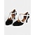 abordables Zapatos de baile latino-Zapatos de baile latino elegantes de gamuza negra para mujer con suela de gamuza suave y correa con brillo | Perfectos para practicar y actuar