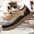 baratos Casual-sapatos masculinos duráveis de couro sintético e camurça com cadarço – calçados casuais elegantes para uso diário e ao ar livre