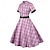 billige Kjoler-1950'erne Retro / vintage rockabilly Kjoler Swing kjole Flare kjole Ternet / Gingham Figursyet Gynge Udklædning Dame Valentinsdag Fest Stævnemøde tefest Voksne Kjole Forår sommer