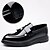 cheap Loafers-Men's Black Patent Leather Tassel Loafers – Elegant Slip-On Dress Shoes for Formal Events, Weddings, and Business Wear