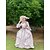 billiga Klänningar-Vintage Rokoko Barock Maxi Klänningar Vanligt Juliet ärm Prinsessa Lantlig flicka Prinsessa Fyrkantig hals Maskeradkläder Halloween Karnival Maskerad Fest Halloween Prestanda Vuxen