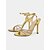 voordelige Nachtleven feest-Gouden, met strass versierde, open stiletto sandalen voor dames met bandjes - perfect voor bruiloften of avondevenementen